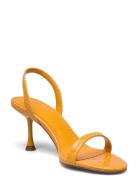 Heel Croc-Effect Sandals Korolliset Sandaalit Orange Mango