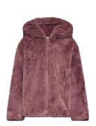 Hooded Faux-Fur Coat Takki Pink Mango