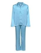 Pajama Satin Pyjamasetti Pyjama Blue Lindex