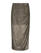 Moonshine Pencil Skirt Polvipituinen Hame Gold Second Female