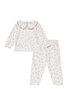 Printed Long Pyjamas Pyjamasetti Pyjama White Mango