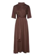 Harpergz Knot Long Dress Polvipituinen Mekko Brown Gestuz