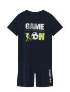 Nkmnightset Ss Game On Football Noos Pyjamasetti Pyjama Navy Name It