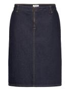 Denim Midi Zip Skirt Polvipituinen Hame Blue Filippa K
