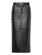 Leather Skirt Polvipituinen Hame Black Filippa K