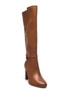 Manchester Burnished Leather Tall Boot Korkeavartiset Saapikkaat Brown...