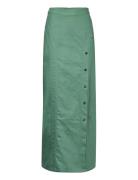 Washed Twill Long Skirt Pitkä Hame Green Cannari Concept