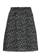 Opal Seersucker Skirt Polvipituinen Hame Black NORR