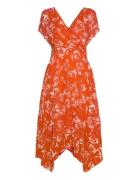 Dresses Light Woven Polvipituinen Mekko Orange Esprit Casual
