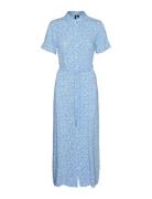 Vmeasy Joy S/S Long Shirt Dress Wvn Ga Maksimekko Juhlamekko Blue Vero...