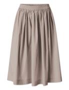 Olga Skirt - Taupe Polvipituinen Hame Grey STUDIO FEDER