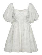 Clara Off-The-Shoulder Printed Mini Dres Lyhyt Mekko White Malina
