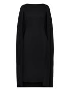 Norah Cape Detail Midi Dress Polvipituinen Mekko Black Malina