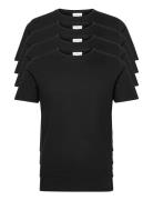 Basic Tee S/S Tops T-shirts Short-sleeved Black Lindbergh