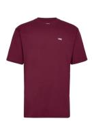 Mn Left Chest Logo Tee Sport T-shirts Short-sleeved Burgundy VANS