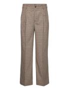 D2. Pleated Checked Suit Pant Bottoms Trousers Formal Beige GANT