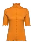 Bastia Turtleneck Top Tops T-shirts & Tops Short-sleeved Orange Residu...