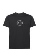 Circle Branding T-Shirt Tops T-shirts Short-sleeved Black Fred Perry