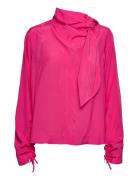 Rodebjer Mona Drapy Tops Blouses Long-sleeved Pink RODEBJER