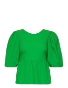Carrie Top Tops Blouses Short-sleeved Green Notes Du Nord