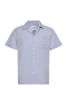 Lawson Poplin Ss Shirt Tops Shirts Short-sleeved Blue Les Deux