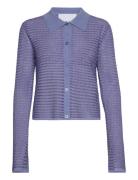 Metallic Knit Cardigan Tops Knitwear Cardigans Blue REMAIN Birger Chri...