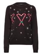 Vmcandyheart Ls O-Neck Pullover Xmas Tops Knitwear Jumpers Black Vero ...