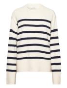Lindsay New Knit Stripe Top Tops Knitwear Jumpers White NORR