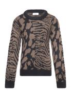 Vmvera Animal Ls O-Neck Pullover Girl Tops Knitwear Pullovers Black Ve...