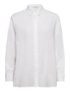 Essential Cotton-Blend Shirt Tops Shirts Long-sleeved White Mango