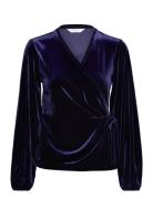 Daniapw Bl Tops Blouses Long-sleeved Blue Part Two