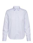 Reg Poplin Gingham Shirt Tops Shirts Long-sleeved Blue GANT