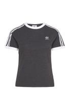 3 Stripe Raglan Tee Slim Sport T-shirts & Tops Short-sleeved Black Adi...