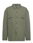 Heavy Twill Overshirt Tops Overshirts Khaki Green GANT