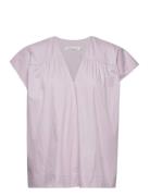 Brago - Papery Tunic Tops Blouses Short-sleeved Pink Rabens Sal R