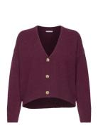 Bar Sa Knit Cardigan Tops Knitwear Cardigans Burgundy Tamaris Apparel