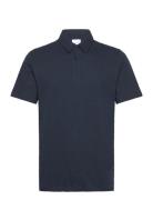 Regular Linen Look Polo - Gots/Vega Tops Polos Short-sleeved Blue Know...