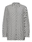 Crv Zigzag Printed Shirt Tops Shirts Long-sleeved Black Tommy Hilfiger