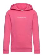 Printed Logo Hoody Tops Sweat-shirts & Hoodies Hoodies Pink Tom Tailor