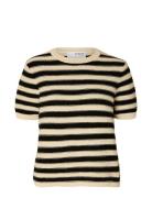 Slfdora Ss Knit O-Neck Tops T-shirts & Tops Short-sleeved Beige Select...