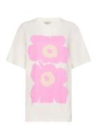 Embla Unikko Placement Tops T-shirts & Tops Short-sleeved White Marime...