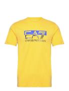Tops Tops T-shirts Short-sleeved Yellow EA7