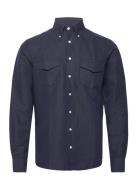 Jerry Pocket Shirt Tops Shirts Casual Navy SIR Of Sweden