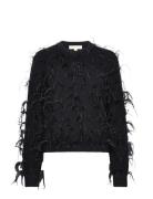 Feather Crop Shaker Swtr Tops Knitwear Jumpers Black Michael Kors