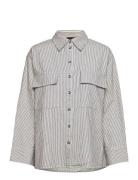 Over D Striped Shirt Tops Shirts Long-sleeved White Gina Tricot