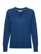 Md Merino Wool V-Nk Sweater Tops Knitwear Jumpers Navy Tommy Hilfiger