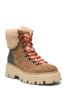 Sheepskin High Logger Camoscio - Mont Shoes Boots Ankle Boots Laced Bo...