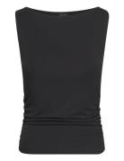 Soft Touch Boatneck Top Tops T-shirts & Tops Sleeveless Black Gina Tri...