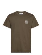 Globe T-Shirt Tops T-shirts Short-sleeved Khaki Green Les Deux