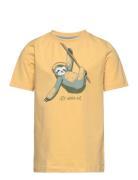 T-Shirt Ss Tops T-shirts Short-sleeved Yellow Minymo